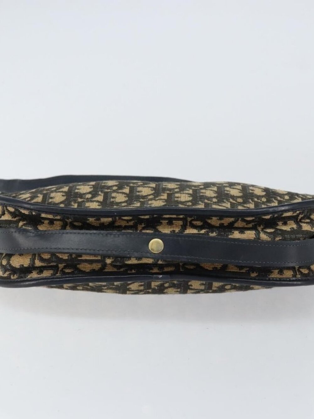 Christian Dior Trotter Canvas Shoulder Bag Navy Gold Auth 156002 - Picture 6 of 16